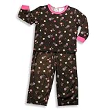 Baby Togs - Toddler Girls Long Sleeve Pajamas, Brown, Pink