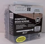 Gray PHILLIPS II COMPOSITE WOOD SCREWS 5-Pounds