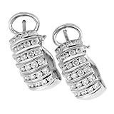 18K White Gold 1.14 ct. Machine Set Diamond Fashion Earrings (F-G Color, VS Clarity)