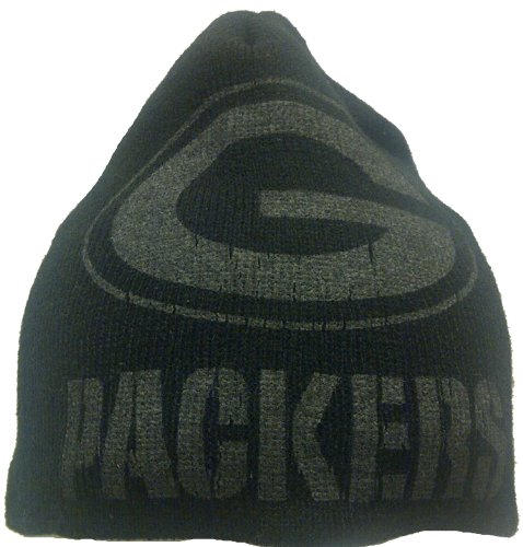 Green Bay Packers Black 2-color Logo Cuffless Knit Skull Cap
