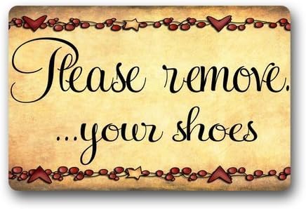 Shock shocking Custom Machine-washable Door Mat Funny Words Please Remove Your Shoes Doormat 15.7-inch By 23.6-inch