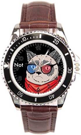 Smile Tea Leather Watches Mens Watches Cat Memes Memes Wrist Watch Bands