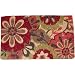 Red Mod Floral and Natural Decorative Heavy Duty Coir Doormat, Design 3