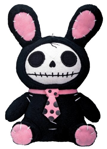 Bunny Furry Bones Plush Stuffed Animal Doll Black Pink Collectible