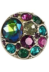 Ginger Snaps VINTAGE BROOCH-GREEN/PINK SN07-52 Interchangeable Jewelry Snap Accessory