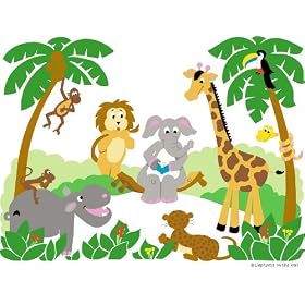 Elephants On The Wall D I Y Paint a Mural, Small Jungle Story