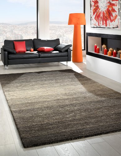  Gabbeh Teppich Florenz - Handarbeit aus Neuseelandwolle mit Flachs - natur grau