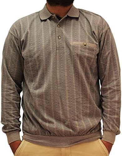 Ld Sport Jacquard Long Sleeve Banded Bottom Shirt - 6096-352 Khaki (XLarge, Khaki)