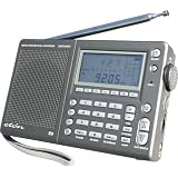 Eton E5 Recepteur radio portable AM/FM/LW/Ondes Courtes avec SSB Etui de protection Adaptateur secteur Gun Metalpar Eton