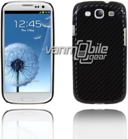 VMG 4-Item ULTIMATE BUNDLE Samsung Galaxy S III S3 3rd Gen Leather Holster Charger Combo - Black Carbon Fiber TextuRed Design Premium 1-Pc Snap On Hard Case + LCD Clear Screen Saver Protector + Compatible Black Beige Brown Premium Executive Leather Holster Belt Clip Carrier Case + Retractable Tangle-Free Car Charger