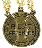 Best Friends. 3-piece Gold Tone Charm 20 Steel Necklace