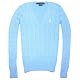 Ralph Lauren Sport Women Pony Logo Cable Knit V-neck Sweater