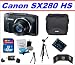 Canon Powershot Sx280 Hs 12.1 Mp Cmos Digital Camera (Black) Super Saving Bundle with 32gb Sdhc Memory Card, Camera Bag, Nb-6l Battery, Full Size Tripod and More ..