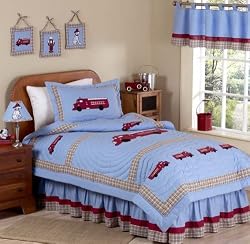 Frankie's Fire Truck Childrens Bedding 3pc Full / Queen Set