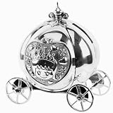 Girls Silver Cinderella Coach Money Box