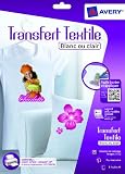 Avery - 6 Transferts T - Shirt Pour Textiles Blancs