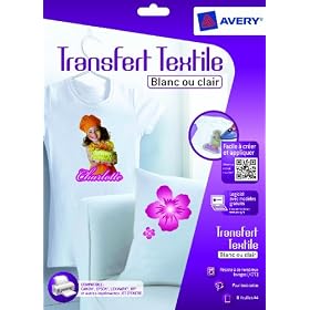 Avery - 6 Transferts T - Shirt Pour Textiles Blancs