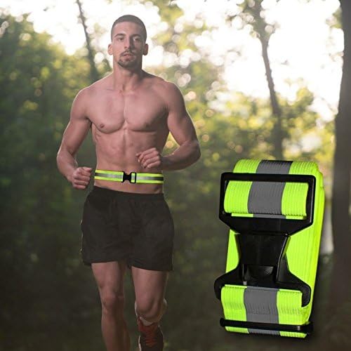 Reflective Safety Belt for Running, Walking, Cycling, Work &amp; Dog Walking - High Visibility Adjustable Waist Belts - Helps Drivers Spot You in Dark Conditions