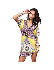 Plus Size Sexy V-neck Polyester/Spandex Knee Length Summer Party Dress 