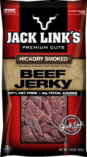 Jack Link's Beef Jerky, Hickory Smoked, 3.65-Ounce Packages (Pack of 6) by Beef Jerky