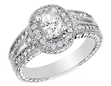 Diamond Engagement Ring 1.01 Carat (ctw) in 18K Pure White Gold