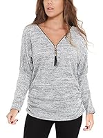 Marilyne & John Camiseta Manga Larga (Gris)