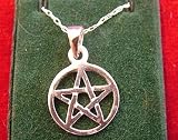 Silver Pentagram 17mm across;on Silver Chain approx 39cms long - from Spiritual Gifts. Usually dispatched within 2 working days.