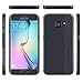 Galaxy S6 Edge Case, Ghostek® Cloak Series for Samsung Galaxy S6 Edge Slim Premium Hybrid Impact Armor Hard Cover Case | Warranty Exchange | Aluminum Bumper | Clear TPU | Ultra Fit (Black Sapphire)