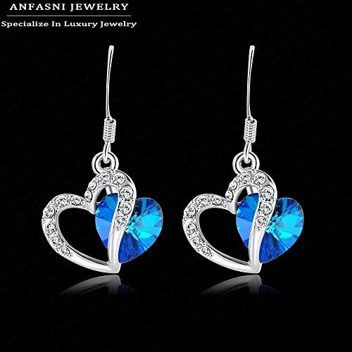 LAPRAPHA Super Grade High-end Imitative Sappphire Earrings Real Platinue Plated Romantic Gift Love Earrings