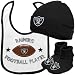 NFL Infant/Toddler Boys' Oakland Raiders Cap, Bootie, Bib Set (Team Color, 6M)