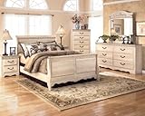 Ashley Silverglade Sleigh Bedroom Set in Light Wood