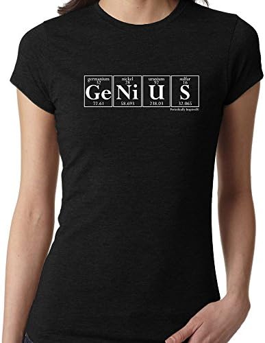 Genius - Periodic Table of Elements Women's Cut T-Shirt - Black (Medium)