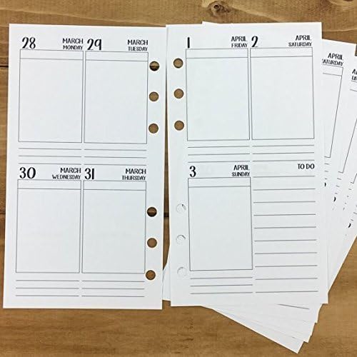 Personal 2016 Weekly Vertical printed planner calendar - Wo2P - week on two pages - week layout - Monday through Sunday - vertical layout