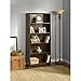 Bush Furniture Tall 5 Shelf Bookcase, Large Open Bookshelf, Sturdy Display Cabinet for Living Room or Home Office, Cabot Collection, Harvest Cherry