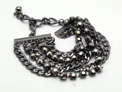 IPPO X Chunky 5 Black Chain and Crystal Fashion Bracelet Black Finish 51viC48jikL IPPO X Chunky 5 Black Chain and Crystal Fashion Bracelet Black Finish