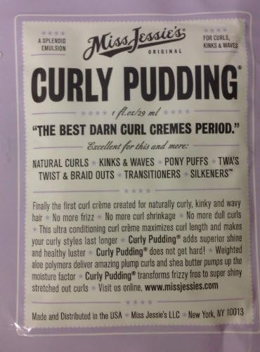 Miss Jessie Curly Pudding For Curls, Kinks & Waves w/ 1pc FREE Tresemme Platinum Strength 1oz (1oz)