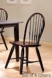 Set Of 4 Cappuccino Finish Side Dining Chairs