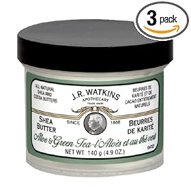 J. R. Watkins Shea Butter, Aloe & Green Tea, 4.9 oz (140 g) Jars, (Case of 3)