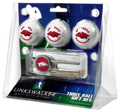 Arkansas Razorbacks 3 Golf Ball Gift Pack W/ Kool Tool - Ncaa College Athletics