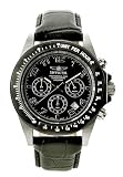 Invicta Men's Black Leather Chronograph Speedway Watch 10707