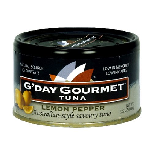 G'Day Gourmet Tuna, Lemon Pepper, 3.5-Ounce Cans (Pack of 12) by G'Day Gourmet
