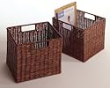 Winsome Set of 2 Espresso Small Storage Baskets