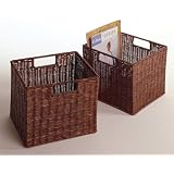Winsome Set of 2 Espresso Small Storage Baskets