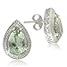 Sterling Silver Pear-Shaped 7x10mm Green Amethyst title=