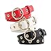 uxcell Women Grommet Holes Studded Leather Belt 28mm Width 1 1/8 Black+Red+White