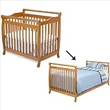 DaVinci Emily Mini Wood Baby Crib Set w, Twin Size Bed Rail in Honey Oak
