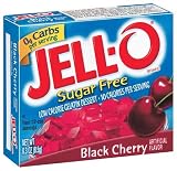 Jell-O Sugar-Free Gelatin Dessert, Black Cherry, 0.3-Ounce Boxes (Pack of 24)