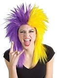 Sports Wig- Purple and Yellow - Adult Std.