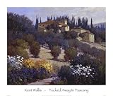 IMAGE OF Tucked Away In Tuscany MUSEUM WRAP CANVAS Print With Added Heavy BRUSHSTROKES Kent Wallis 32x27