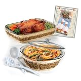 Anchor Hocking 9 Piece Expressions Bakeware with Rattan Basket by CSB Commodities